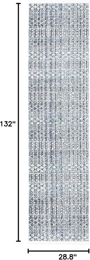 SAFAVIEH Sedona Collection Runner Rug - 2'4" x 11', Dark Grey & Ivory, Moroccan Boho Tribal Design, Non-Shedding & Easy Care, Ideal for High Traffic Areas in Living Room, Bedroom (SED819F)