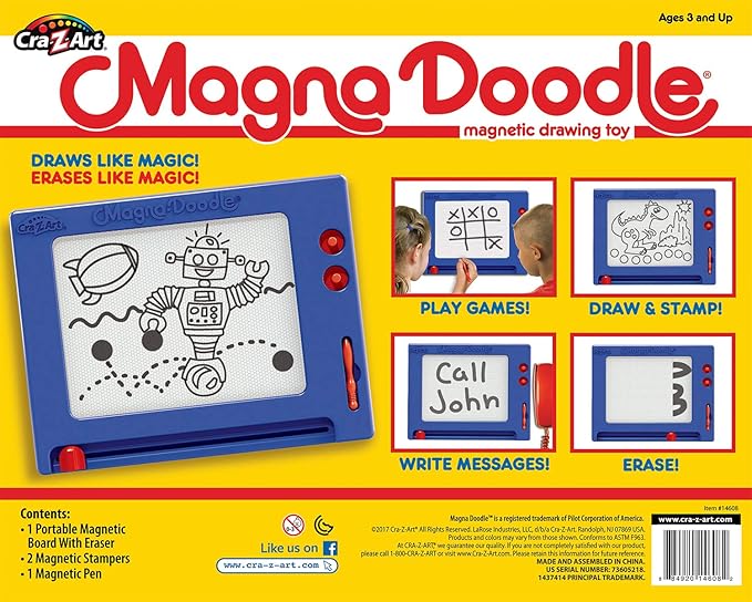 Cra-Z-Art Retro Magna Doodle - 50 Years of Creative Fun – Classic Magnetic Drawing Board Toy, Ages 3+