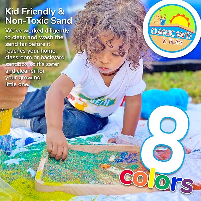 Classic Sand and Play Green Colored Play Sand, 20 lb. Bag, Natural and Non-Toxic, Fun Wet and Dry Indoor and Outdoor, Sandbox, Therapy, and Table Use, Building, Stimulate Sensory Needs