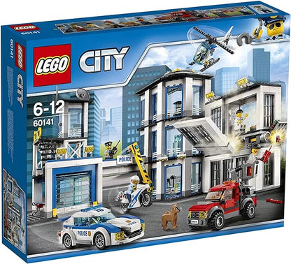 City Police Station Building Set, Toy Helicopter Car & Motorbike, Police Toys