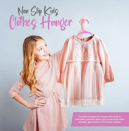 Utopia Home 60 Pack Kids Hangers - 11.5 Inch Plastic Baby Hangers for Closet - Childrens Hanger for Clothes & Infant Hanger for Closet - Ideal for Everyday Standard Use (Baby Pink)