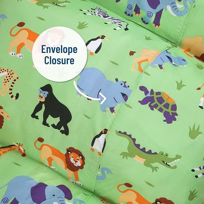 Wildkin Microfiber Pillow Lounger, 87 X 27 Inches, Wild Animals