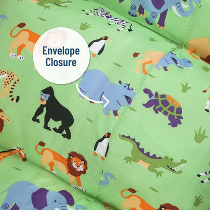 Wildkin Microfiber Pillow Lounger, 87 X 27 Inches, Wild Animals