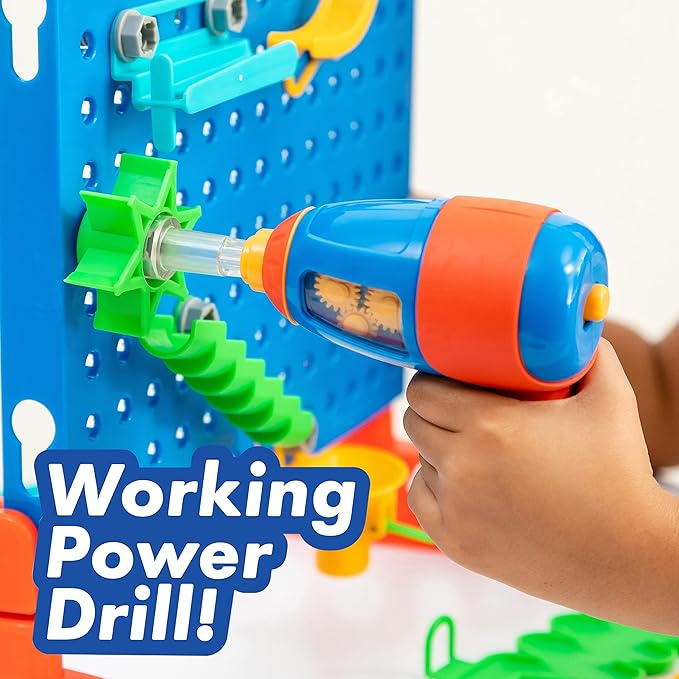 Educational Insights Design & Drill Marble Maze, Marble Run STEM Toy, Over 50 Pieces, Ages 5+