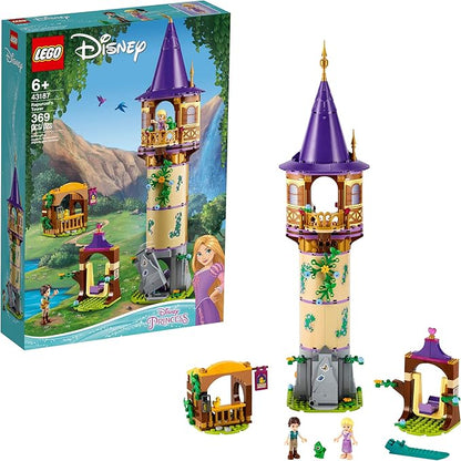 LEGO Disney Princess Rapunzel’s Tower 43187 Castle Building Toy Kit and Playset with 2 Mini-Dolls from Tangled Movie, Gift Idea for Kids, Girls and Boys