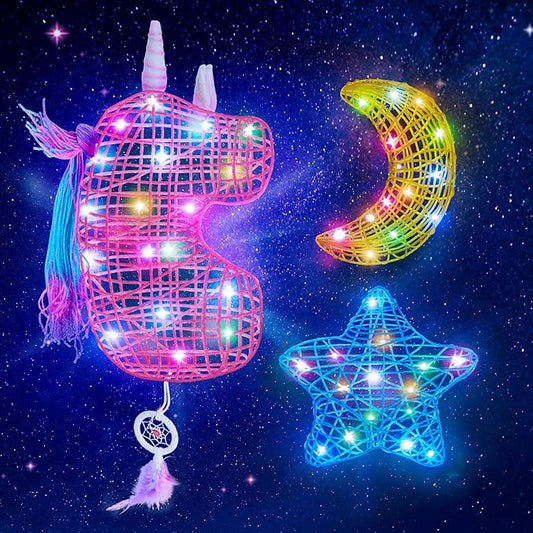 3D String Art Kit for Kids, 30pcs Arts and Crafts for Kids Ages 8-12, Girls Unicorn Toys 6-12 Light Up String Light Toys, Crafts for Girls, Birthday Christmas Gifts for Girls and Boys (Unicorn)