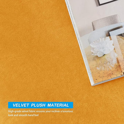 OBCREAT High Stretch Recliner Chair Cover Soft Velvet Recliner Slipcovers 4 Pieces Lazy Boy Recliner Couch Covers Plush Furniture Protector for Kids Pets (Gold)