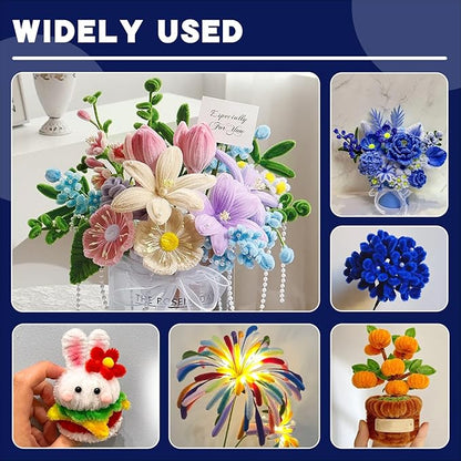200 Pcs Pipe Cleaners Chenille Stems, Blue Pipe Cleaners, 11.8inch Long Craft Pipe Cleaner Bulk for Flowers Making, Mother’s Day DIY Art Crafts Decorations Supplies (Blue)