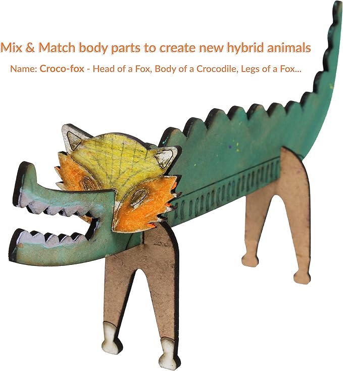 10in1 Craft DIY 3D Wooden Puzzles Bundle Set for Kids Age 3+ | Assemble Paint & Play Brain Teaser Puzzles | Educational STEM Toy for Boys Girls