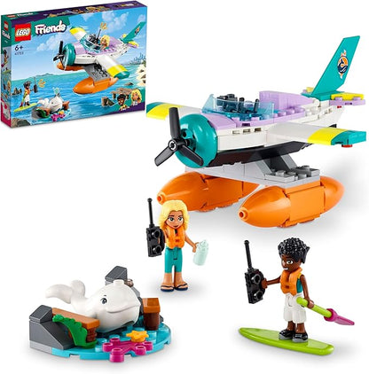 LEGO 41752 Friends Sea Rescue Plane, Airplane Toy with Whale Figure and Mini Dolls, Animal Care Gift for Birthday for Girls, Boys and Children from 6 Years