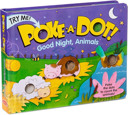 Melissa & Doug Children's Book - Poke-a-Dot: Goodnight, Animals (Board Book with Buttons to Pop) - FSC Certified