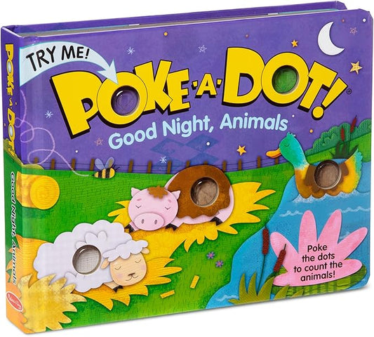 Melissa & Doug Children's Book - Poke-a-Dot: Goodnight, Animals (Board Book with Buttons to Pop) - FSC Certified