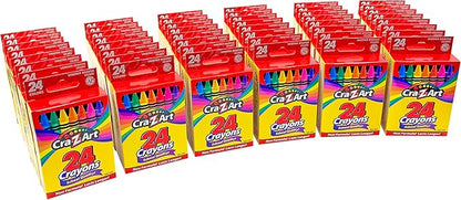 Cra-Z-Art Crayons Bulk Pack School Supplies, 24 Count Crayon Box Pack of 48 Individual Crayon Boxes