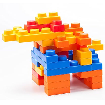 UNiPLAY Basic Soft Building Blocks — Cognitive Development Toy, Educational Blocks, Interactive Sensory Chew Toy for Ages 3 Months and Up (120-Piece Set)
