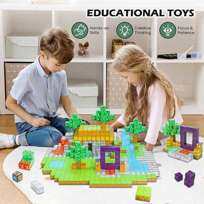 Kid Odyssey Magnetic Blocks - Mine Magnet Portal World Set, Magnetic Tiles Building Toys for Boys & Girl, Magnetic Montessori Toys Gifts for 3+ Years Kids