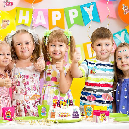 JULBEAR 300 Pieces Happy Birthday Foam Stickers Bulk Self-Adhesive Cute Cartoon Birthday Stickers for Arts Crafts Kids Students Teachers Classroom Reward Gifts Birthday Treat Greeting Card Decoration