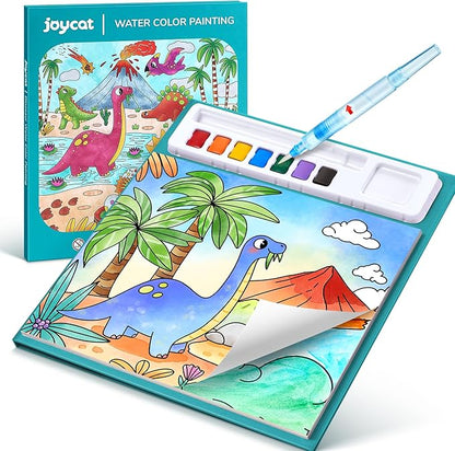 JoyCat Paint with Water Coloring Books for Toddlers, Watercolor Painting Sets for Kids Ages 3-5 4-8, Arts and Crafts Drawing Activities Toy Birthday Gifts for Boys Girls (Dinosaurs)