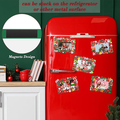 Fovths 436 Pieces Christmas Picture Frame Craft Kit for Kids Include Foam Photo Frames Christmas Foam Self Adhesive Stickers Magnet Art DIY Christmas Ornament for Xmas Party Favor, Home Decor