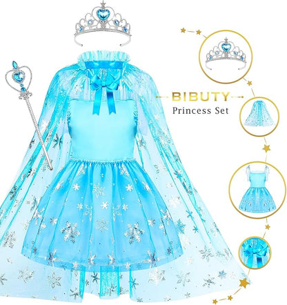 Kids Makeup Kit for Girls Princess Dress Up for Girls, BIBUTY Pretend Play Fake Makeup Set Toy for Girls with Princess Dress Costume Princess Shoes Crown, Princess Toy Gift for 3-6 Toddler Little Girl