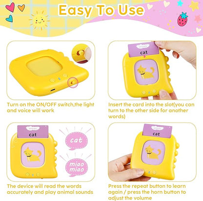 Talking Flash Cards,Kids Toddler Flash Cards with 240 Sight Words,Montessori Toys,Autism Sensory Toys,Speech Therapy Toys,Learning Educational Toys Gifts for Age 1 2 3 4 5 Years Old Boys and Girls