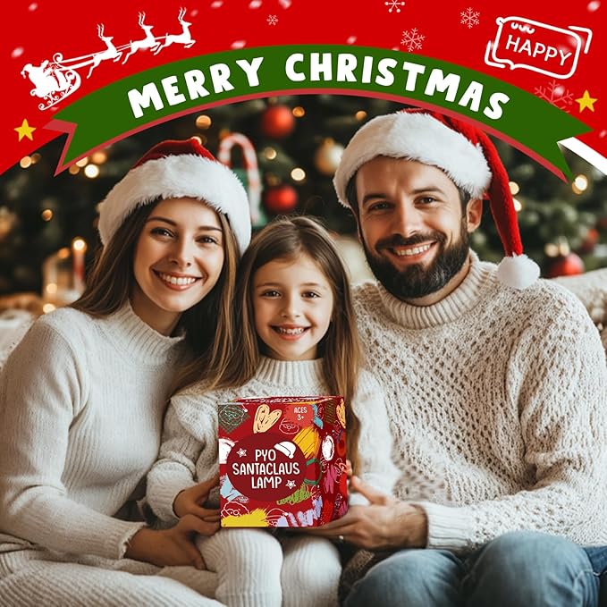 FUNZBO Paint Your Own Christmas Lamp, Christmas Crafts for Kids Adults, DIY Santa Figurines, Art Supplies Painting Kits, DIY Christmas Gifts Activities for Grils Boys Age 3 4 5 6 7 8 9 10 11 12