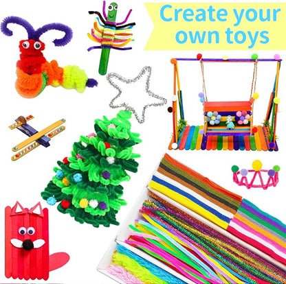 Itopstar Arts and Crafts for Kids -5000pcs+ Art Supplies Kids Art Supplies Great for School, Homeschool and Kindergarten DIY Crafting Projects-Giant Craft Box for Kids Art Supplies