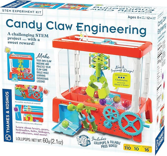 Thames & Kosmos Candy Claw Engineering STEM Experiment Maker Lab | Build Your Own Claw Machine | Learn Hydraulics & Engineering | Includes Lollipops | Toy of The Year Finalist | Difficulty: Advanced