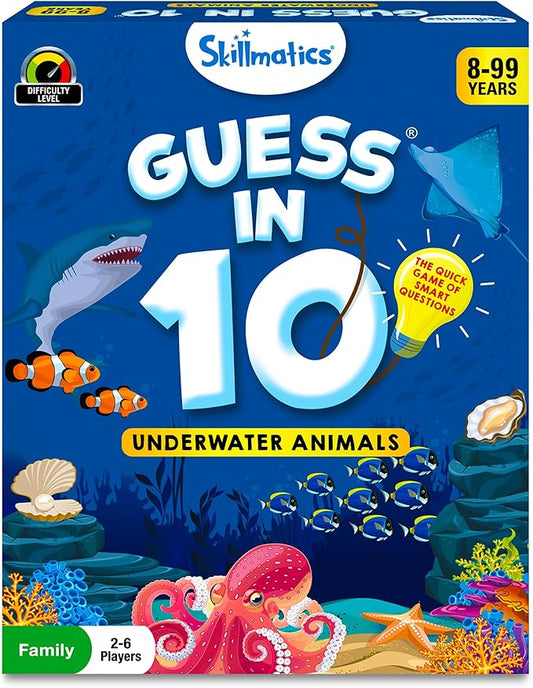 Skillmatics Card Game - Guess in 10 Underwater Animals, Perfect for Boys, Girls, Kids, and Families Who Love Toys, Board Games, Gifts for Ages 8, 9, 10 and Up
