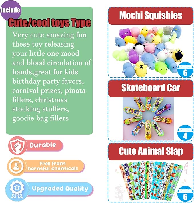 112 PCS Pop Party Favors Toys for kids,Premium Pop Fidget Toys for All Ages kids,Assortment pinata stuffers,classroom prizes,Prize Box Toys,Goody Bag Fillers,Carnival Prizes for Boys and Girls 4-10