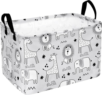 MAIZMZ Kids Storage Basket Baby Foldable Toys Organizer Bins Decorative Gifts Bakset Waterproof Nursery Hamper Women Storage Cube Kids Laundry Basket for Home/Dorm/Kitchen/Pet/Office/Closet/Shelf/