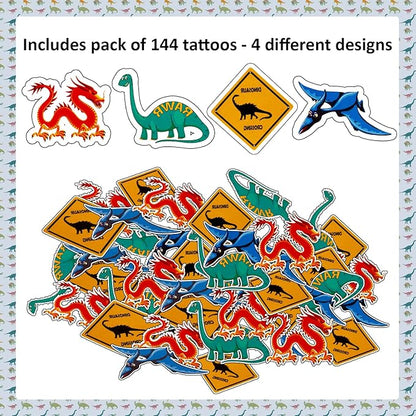 Tigerdoe Dinosaur Party Favor Set – Dragon Birthday Party Decorations - Dino Party Supplies – Dragon Party Favor Boxes - Coloring Books, Crayons, Slap Bracelets, tattoos