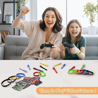 Invisible Ink Pens Notebook Silicone Bracelet Video Game Party Favors Birthday Supplies for Kids Bags for Secret Message Valentine's Day 72 Pcs Game On Stuffer Gifts Spy Pen Party Favors for Kids 8-12