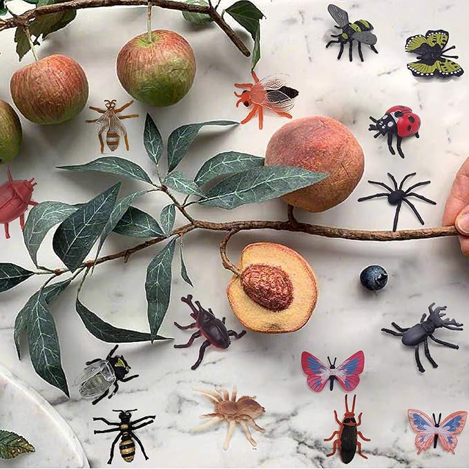 102 Pack Mini Bug Toys, Realistic Insect Toys Figures for Kids,Fake Plastic Bugs for Education Themed Insect Party, Classroom Reward, Gardening Decoration