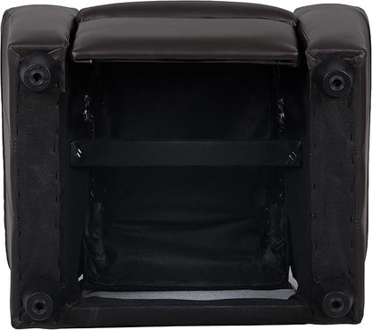 Flash Furniture Vana LeatherSoft Kids Recliner with Cup Holder, Headrest, and Safety Recline, Contemporary Reclining Chair for Kids, Supports up to 90 lbs., Brown