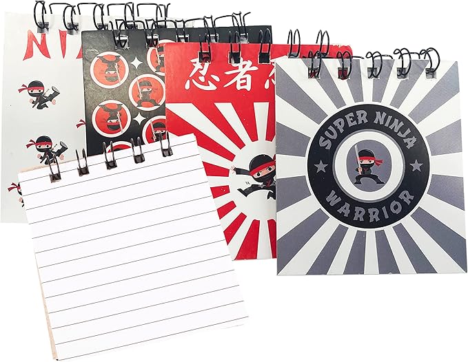 Tigerdoe Ninja Themed Party Supplies 60 Piece Set – Ninja Birthday Party Decorations – Ninja Party Favor Boxes, Notepads, Slap Bracelets, Stamps, and Slingshot Ninja Toys