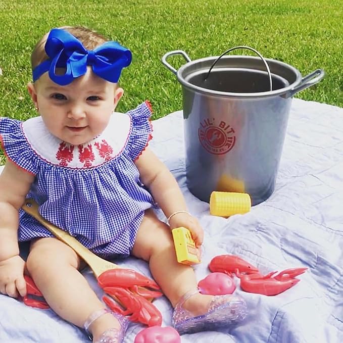 Lil' Bit Boiling Co. Kids Louisiana Crawfish & Fixins Toy Food Kitchen Set for Children - Toy Crawfish Set with Potatoes, Corn, and Mesh Bag