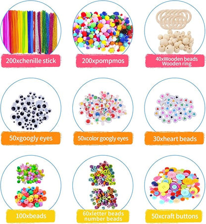 Itopstar 3000+ Kids Arts and Crafts Supplies for Kids Girls Ultimate Crafting Supply Set in Portable 3 Layered Plastic Art Box All in One for Craft DIY Art Supplies Crafts for Girls 8-12