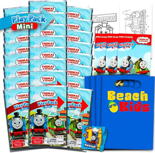 Thomas and Friends Mini Party Favors Set for Kids - Bundle with 24 Mini Thomas the Train Grab n Go Play Packs with Coloring Pages, Stickers, More (Thomas and Friends Birthday Party Supplies)