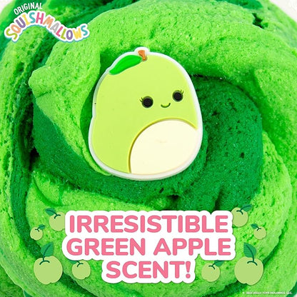 Original Squishmallows Ashely The Apple Premium Cloud Slime, Green Apple-Scented, 8 oz., Storage Container with Figurine Topper, Rubber Charm, Goodie Bags Stuffers, Kids Party Favors, Sensory Toys