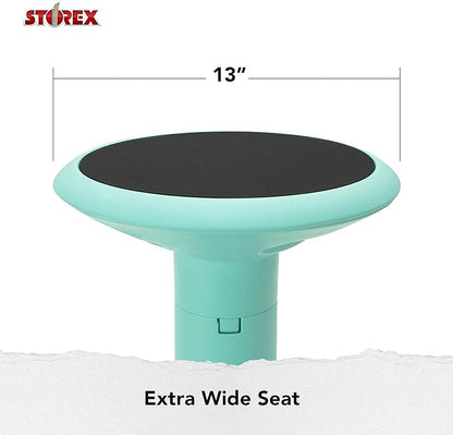 Storex Wiggle Stool – Active Flexible Seating for Classroom and Home Study, Adjustable 12-18 Inch Height, Teal (00306U01C)