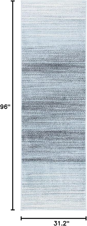 SAFAVIEH Adirondack Collection Runner Rug - 2'6" x 8', Grey & Light Grey, Modern Ombre Design, Non-Shedding & Easy Care, Ideal for High Traffic Areas in Living Room, Bedroom (ADR142G)