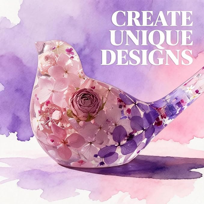 2 Pcs Bird Resin Silicone Molds 3D Cute Animal Epoxy Resin Casting Concrete Molds for Flower Preservation Bookends DIY Craft Home Office Cabinets Wall Desktop Decor Soap Unique Display