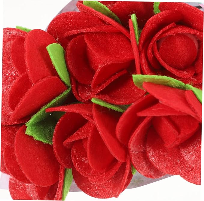 Beavorty 2 Sets Bouquet Material Package Flower Crafts for Kids DIY Felt Flower Kit Valentines Day DIY Kid Toys Unique DIY Bouquet Supply Child Rose Craft Pack Non-Woven