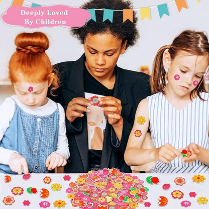 JULBEAR Flower Foam Sticker, 300Pcs Bulk Spring Self-Adhesive Foam Stickers Colorful Mixed Stickers for Kids Party DIY Crafts Favor Decorations Supplies