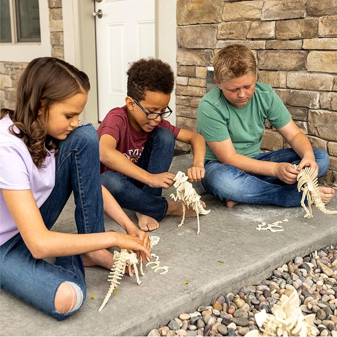 Hapinest 3D Puzzle Wooden Dinosaur Puzzles, 3D Wooden Puzzles Dinosaur Model Kit for Kids, Makes 6 Dinos, Building Toys Wood 3D Puzzles for Kids Boys & Girls Ages 5 6 7 8 9 10 11 12 Years Old & Up