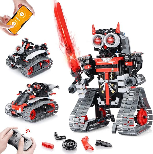 GILI Robot Building Remote Control Gift STEM Building Kit for Boys 8-12 - 3 in 1 Educational Toys for 6 7 8 9 10 11 12 + Year Old Boys Birthday Gifts for Kids - Tracked Racer Car Tank Robotics