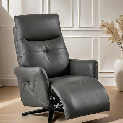 Recliner Chairs for Adults, Living Room Chair with Adjustable Headrest, Euro Contemporary Style Bedroom Chair with Dual Motor, Sofa Chair with USB Charge Port, Dark Brown