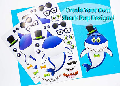 24 Make A Shark Stickers For Kids - Great For Birthday Party Favors, Decorations, & Prizes - Let Your Kids Get Creative & Design Their Favorite Shark Stickers – Fun Kids Craft Activity