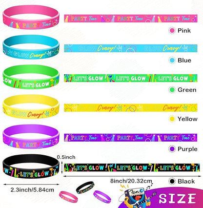 36 Packs Glow in The Dark Bracelets Neon Party Favors Wristband Silicone Glow Bracelets for Party Favors Glow in The Dark Party Supplies Carnival Wedding New Years Party Favors