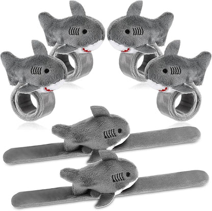 6 Pieces Shark Slap Bracelets Stuffed Animal Slap Band Party Favors Plush Slap Bracelets Bulk for Kids Party Favors Birthday Gifts